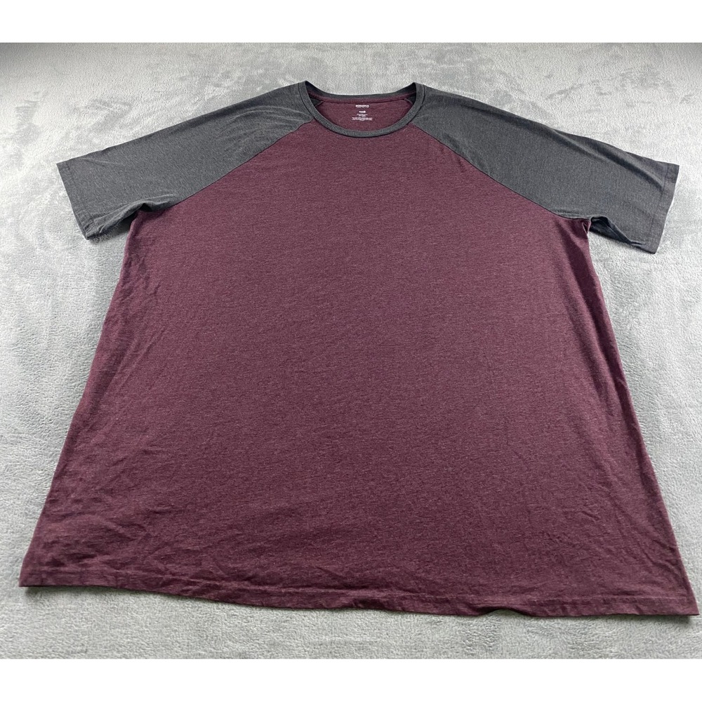 Sonoma Goods For Life Mens 4XB Raglan T-Shirt Burgundy Charcoal Grey Colorblock